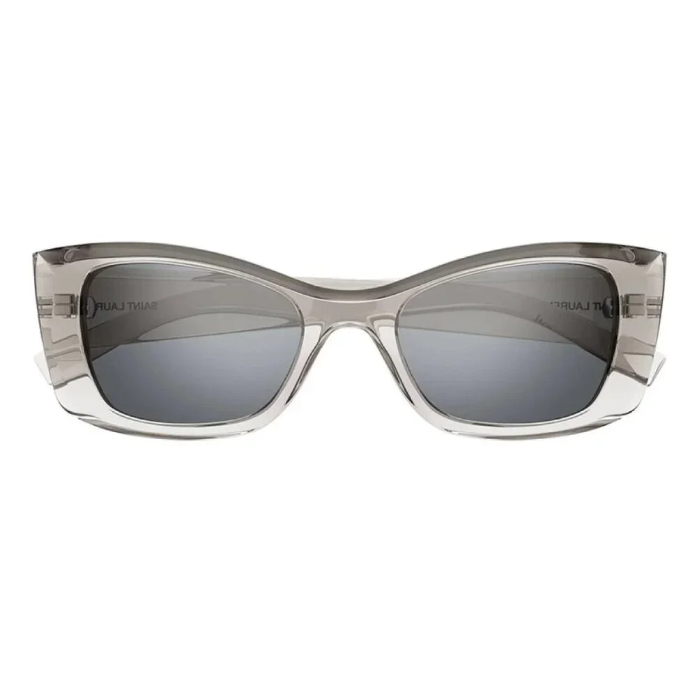 NWT SAINT LAURENT SUNGLASSES BEIGE/SILVER WOMEN CAT EYE EYEWEAR
